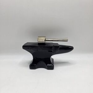 Vintage Avon Anvil Leather After Shave Bottle Black Glass Decanter 4 oz